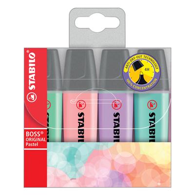 รูปสินค้า ปากกาเน้นข้อความ คละสีพาสเทล (4ด้าม) สตาบิโล 9977027